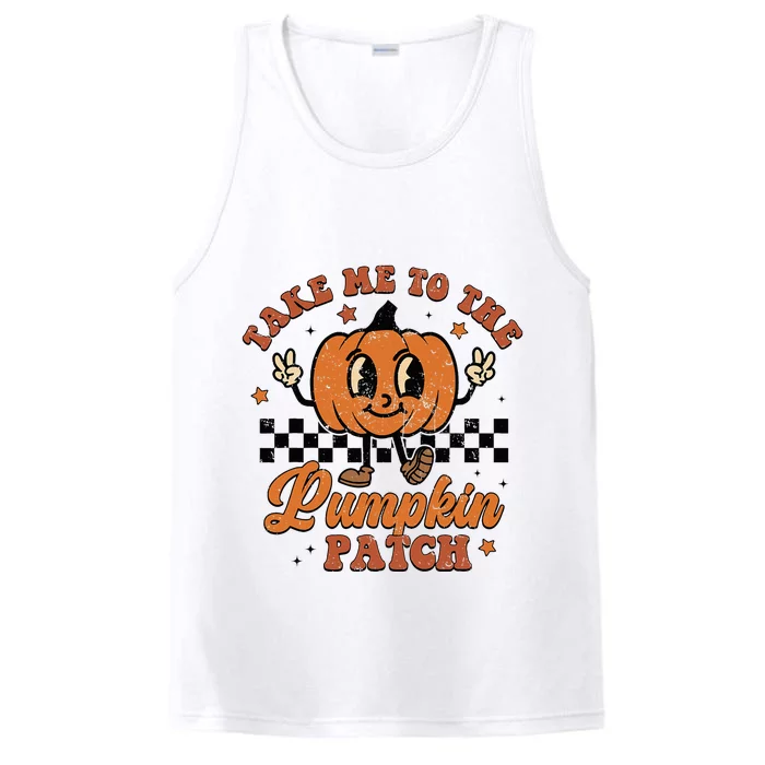 Take Me To The Pumpkin Patch Autumn Fall Thanksgiving Retro Performance Tank