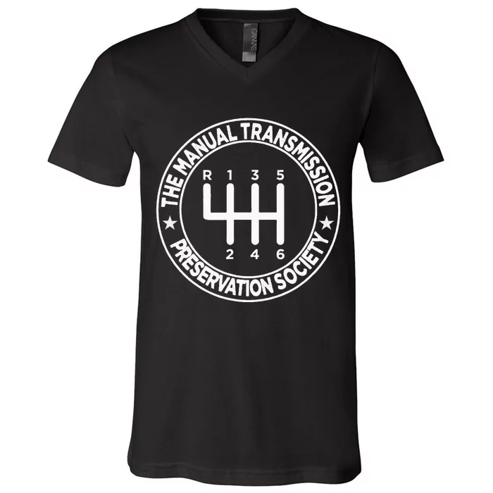 The Manual Transmission Preservation Society V-Neck T-Shirt