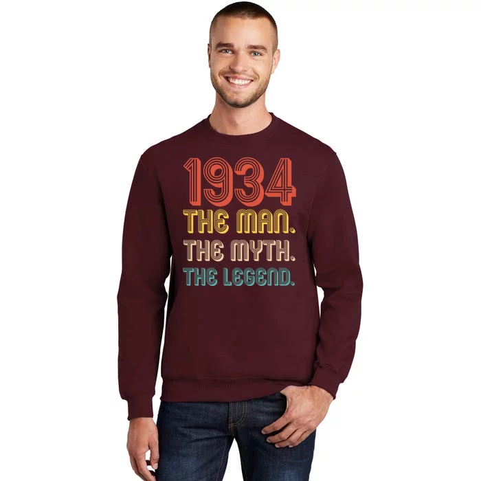 The Man The Myth The Legend 1934 90th Birthday Tall Sweatshirt