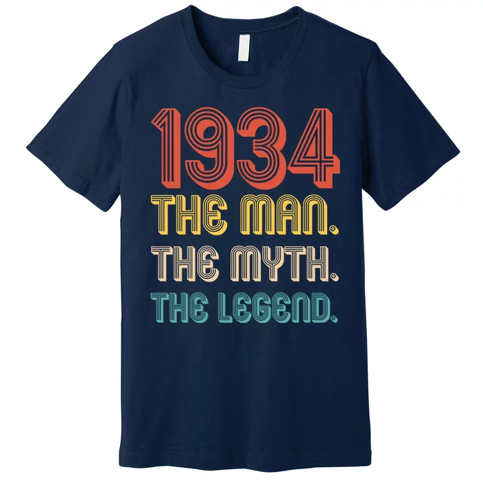 The Man The Myth The Legend 1934 90th Birthday Premium T-Shirt