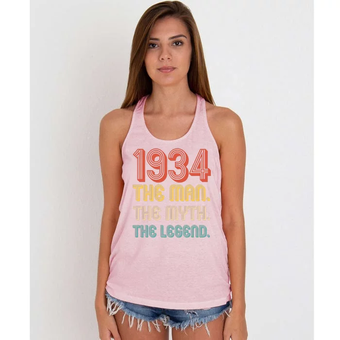 The Man The Myth The Legend 1934 90th Birthday Women's Knotted Racerback Tank