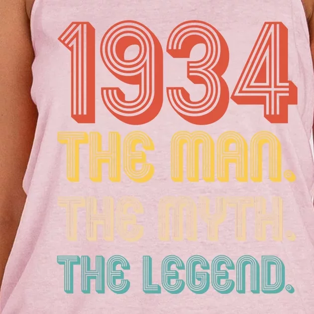 The Man The Myth The Legend 1934 90th Birthday Women's Knotted Racerback Tank