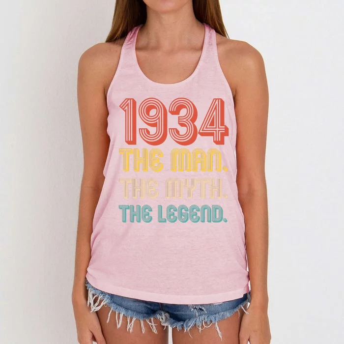 The Man The Myth The Legend 1934 90th Birthday Women's Knotted Racerback Tank