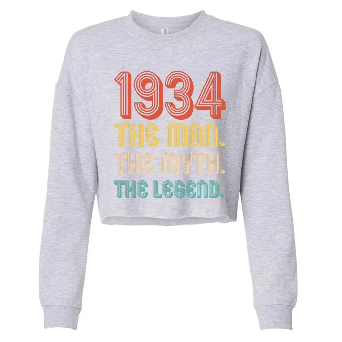 The Man The Myth The Legend 1934 90th Birthday Cropped Pullover Crew