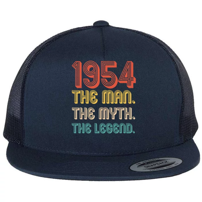 The Man The Myth The Legend 1954 70th Birthday Flat Bill Trucker Hat