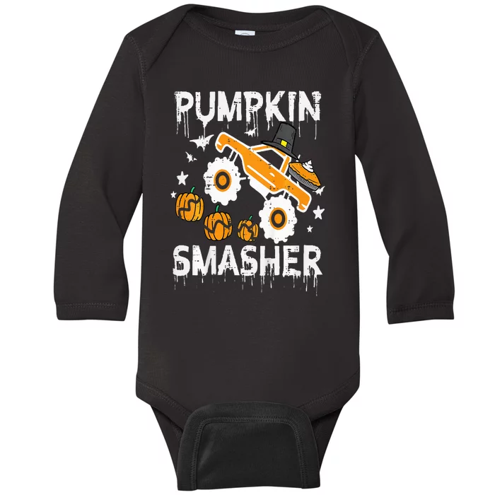 Thanksgiving Monster Truck Pumpkin Smasher Baby Long Sleeve Bodysuit