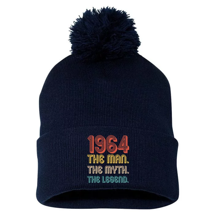 The Man The Myth The Legend 1964 60th Birthday Pom Pom 12in Knit Beanie