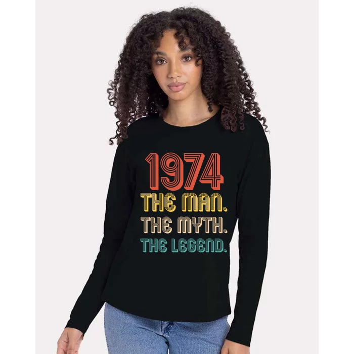 The Man The Myth The Legend 1974 50th Birthday Womens Cotton Relaxed Long Sleeve T-Shirt