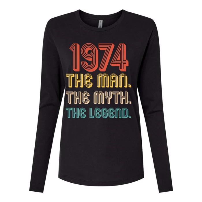 The Man The Myth The Legend 1974 50th Birthday Womens Cotton Relaxed Long Sleeve T-Shirt