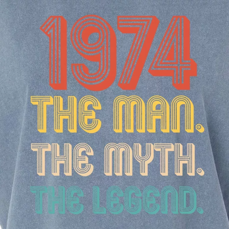 The Man The Myth The Legend 1974 50th Birthday Garment-Dyed Women's Muscle Tee