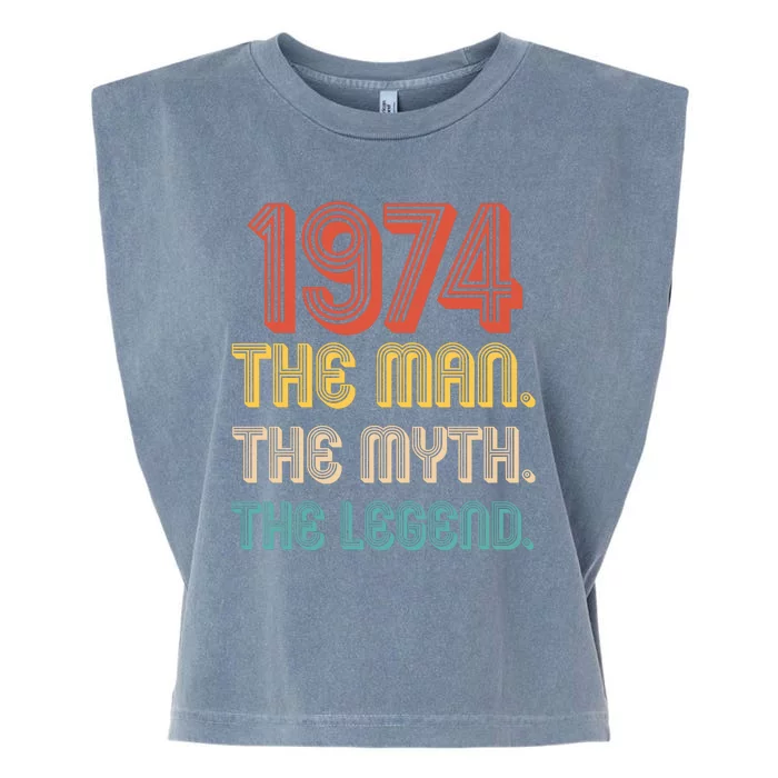 The Man The Myth The Legend 1974 50th Birthday Garment-Dyed Women's Muscle Tee