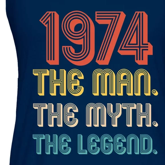 The Man The Myth The Legend 1974 50th Birthday Ladies Essential Flowy Tank