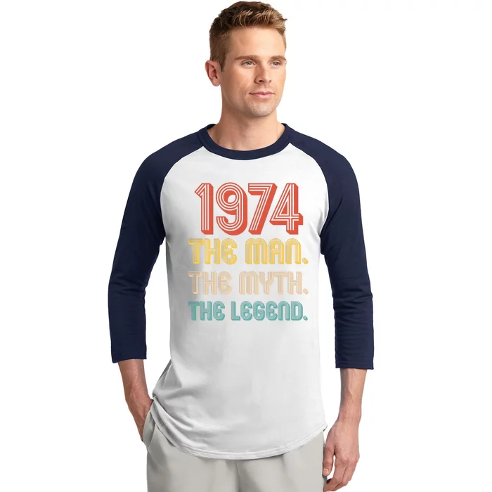 The Man The Myth The Legend 1974 50th Birthday Baseball Sleeve Shirt