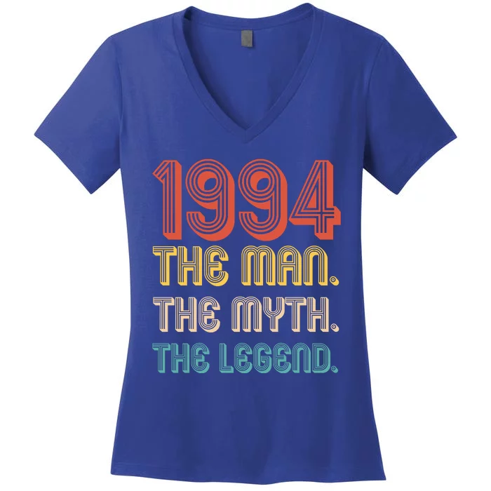 The Man The Myth The Legend 1994 30th Birthday Women's V-Neck T-Shirt