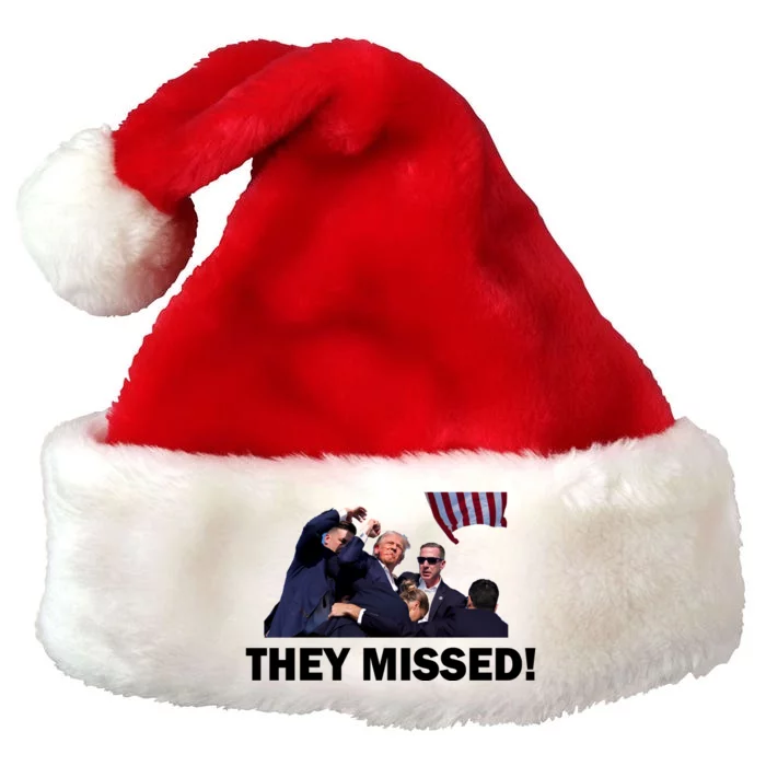 They Missed! Trump Got Shot Failed Assassination Premium Christmas Santa Hat