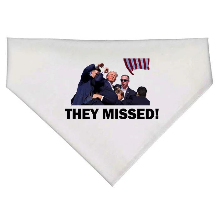 They Missed! Trump Got Shot Failed Assassination USA-Made Doggie Bandana