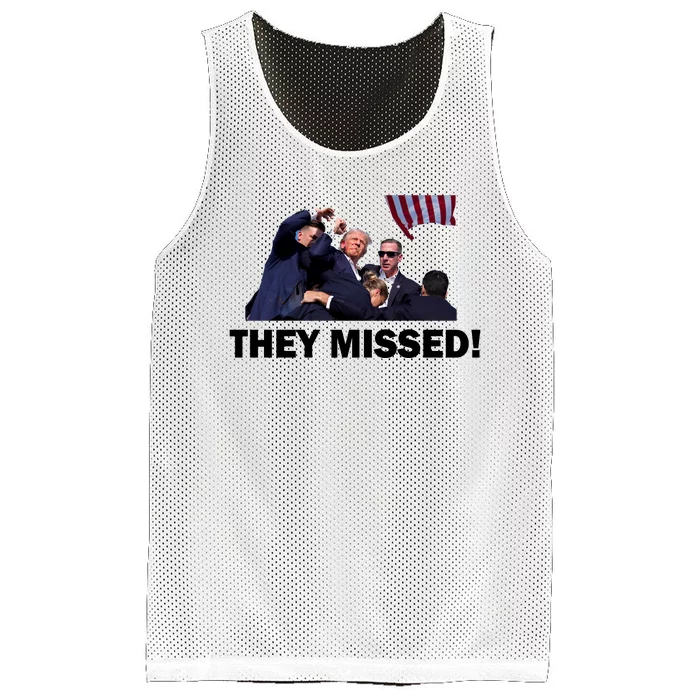 They Missed! Trump Got Shot Failed Assassination Mesh Reversible Basketball Jersey Tank