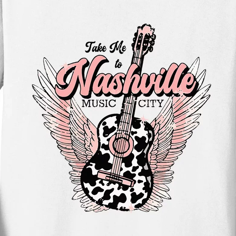 Take Me To Nashville Nashville Tennessee Kids Long Sleeve Shirt