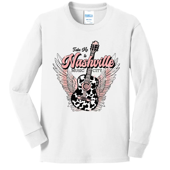 Take Me To Nashville Nashville Tennessee Kids Long Sleeve Shirt