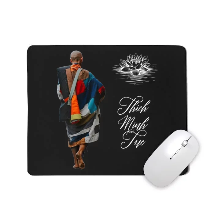 Thich Minh Tue Vietnamese Buddha Peace Lotus Calligraphy Mousepad