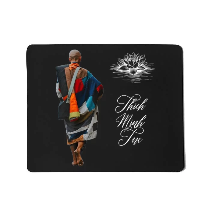 Thich Minh Tue Vietnamese Buddha Peace Lotus Calligraphy Mousepad