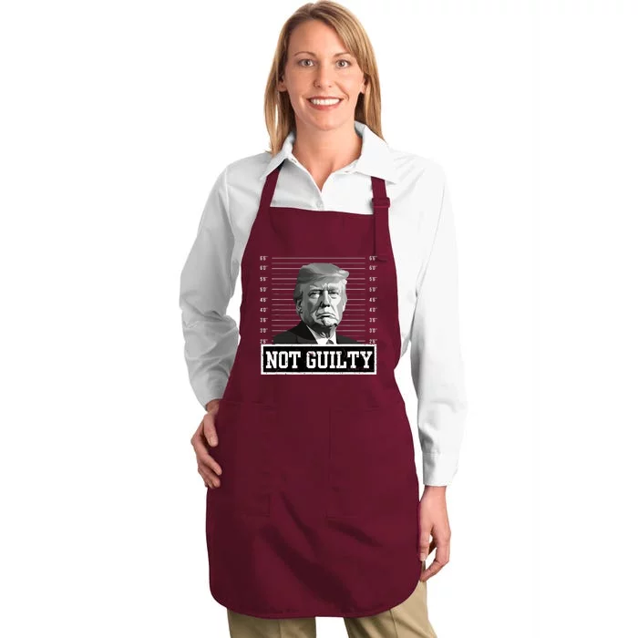 The Mugshot Trump Not Guilty Full-Length Apron With Pocket