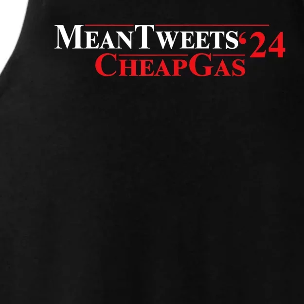 TRUMP Mean Tweets And Cheap Gas 2024 Ladies Tri-Blend Wicking Tank