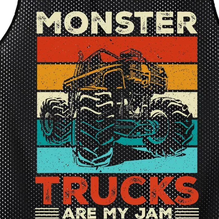 Toddler Monster Truck Are My Jam Costume Boys Girls Premium Mesh Reversible Basketball Jersey Tank