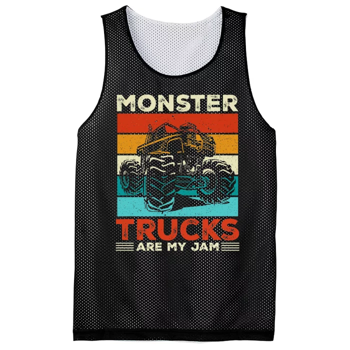 Toddler Monster Truck Are My Jam Costume Boys Girls Premium Mesh Reversible Basketball Jersey Tank