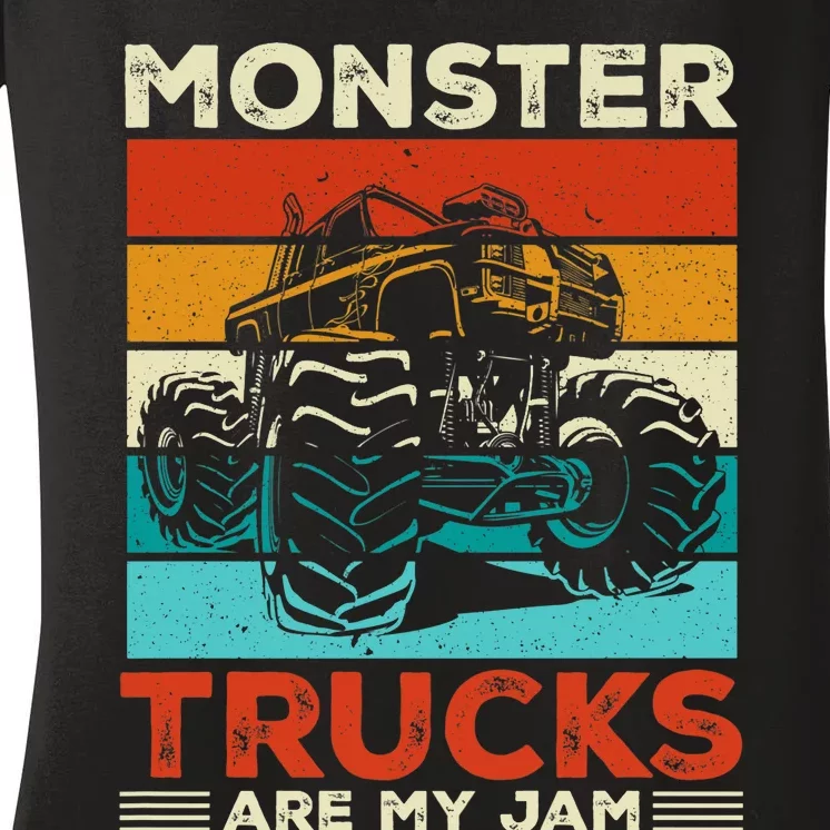 Toddler Monster Truck Are My Jam Costume Boys Girls Premium Women's V-Neck T-Shirt