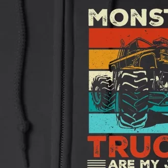 Toddler Monster Truck Are My Jam Costume Boys Girls Premium Full Zip Hoodie