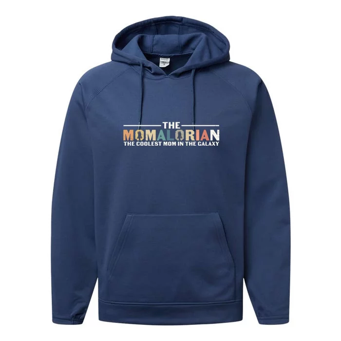 The Momalorian The Coolest Mom Mothers Day Plus Size Shirts For Mom Son Daughter Performance Fleece Hoodie