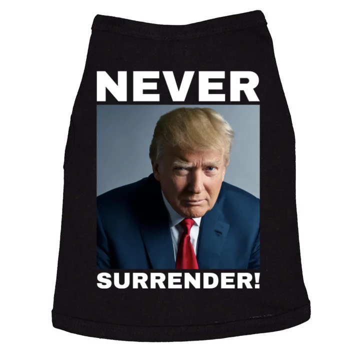 Trump never surrender 2024 Mugshot Doggie Tank