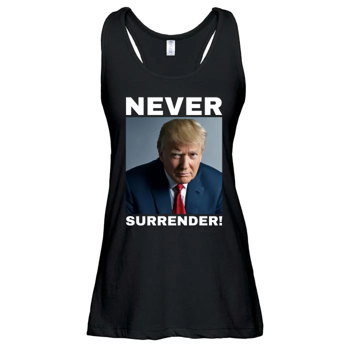 Trump never surrender 2024 Mugshot Ladies Essential Flowy Tank