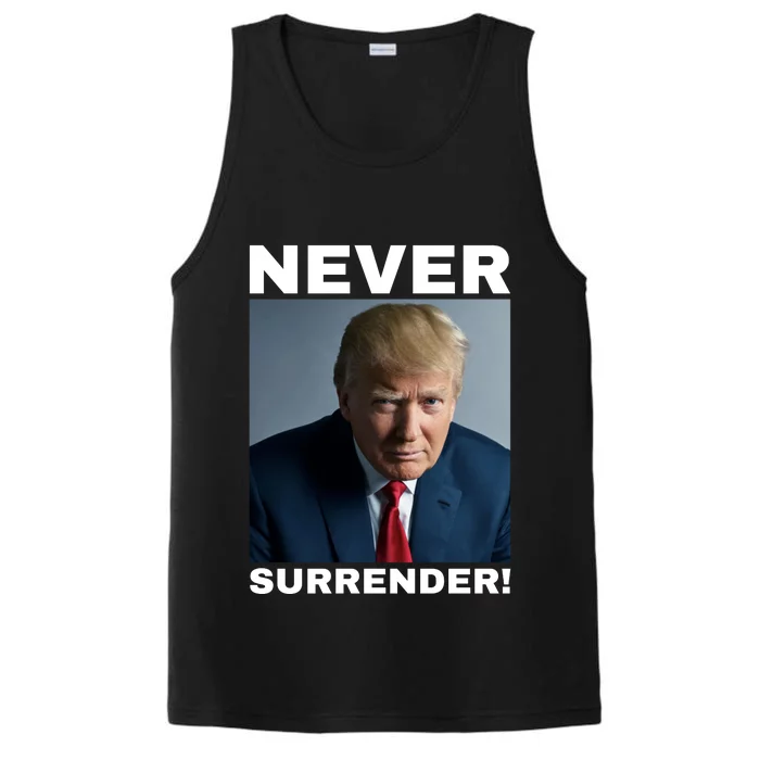 Trump never surrender 2024 Mugshot Performance Tank