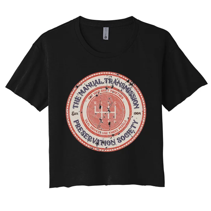 The Manual Transmission Preservation Society Est 1904 Women's Crop Top Tee