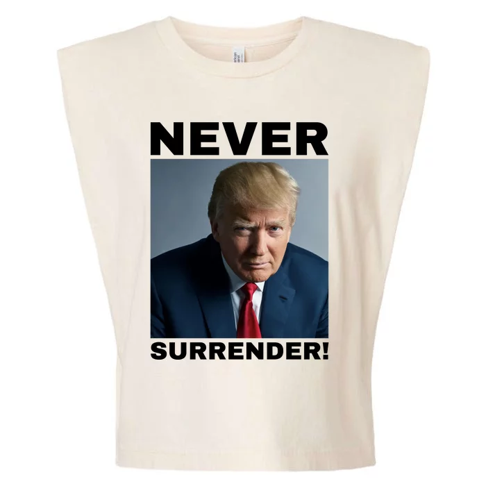 Trump never surrender 2024 Mugshot Garment-Dyed Women's Muscle Tee