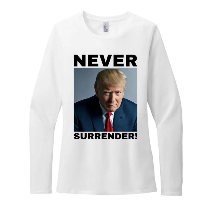 Trump never surrender 2024 Mugshot Womens CVC Long Sleeve Shirt