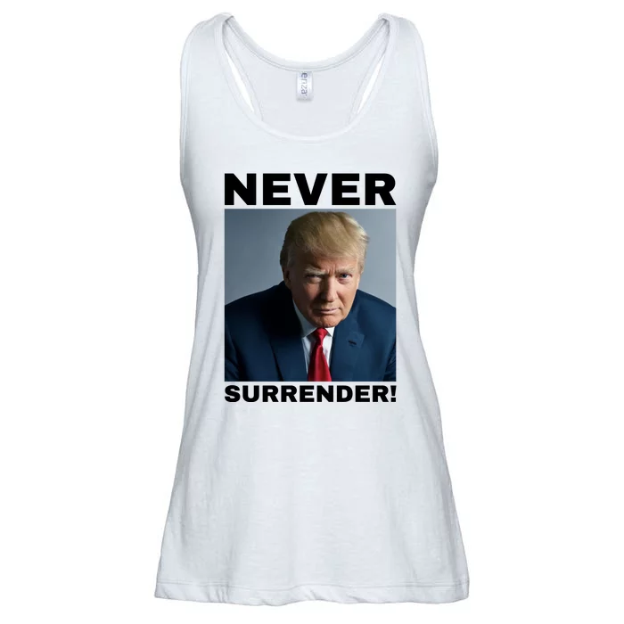 Trump never surrender 2024 Mugshot Ladies Essential Flowy Tank