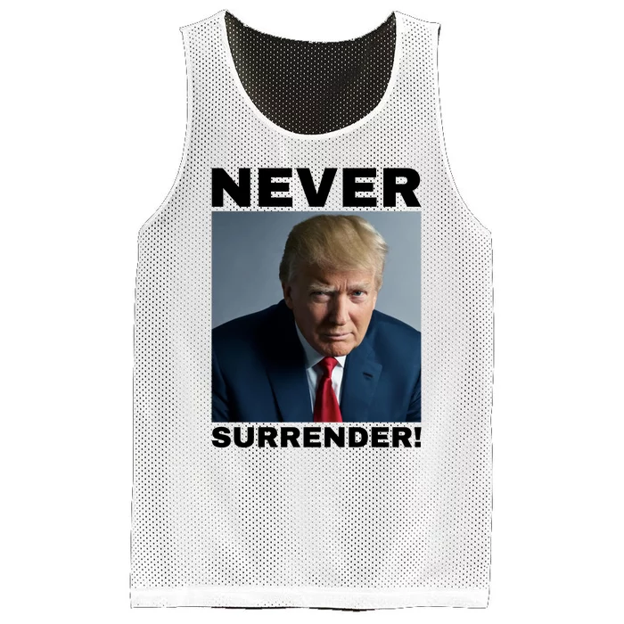 Trump never surrender 2024 Mugshot Mesh Reversible Basketball Jersey Tank