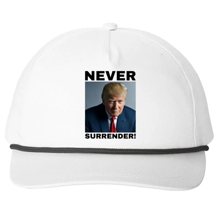 Trump never surrender 2024 Mugshot Snapback Five-Panel Rope Hat