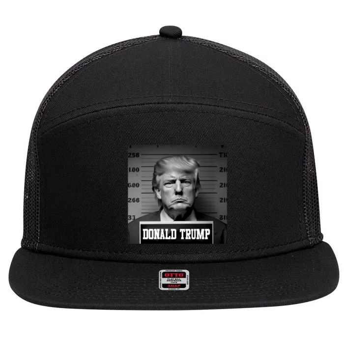 Trump Mugshot, Trump Mug Shot 7 Panel Mesh Trucker Snapback Hat