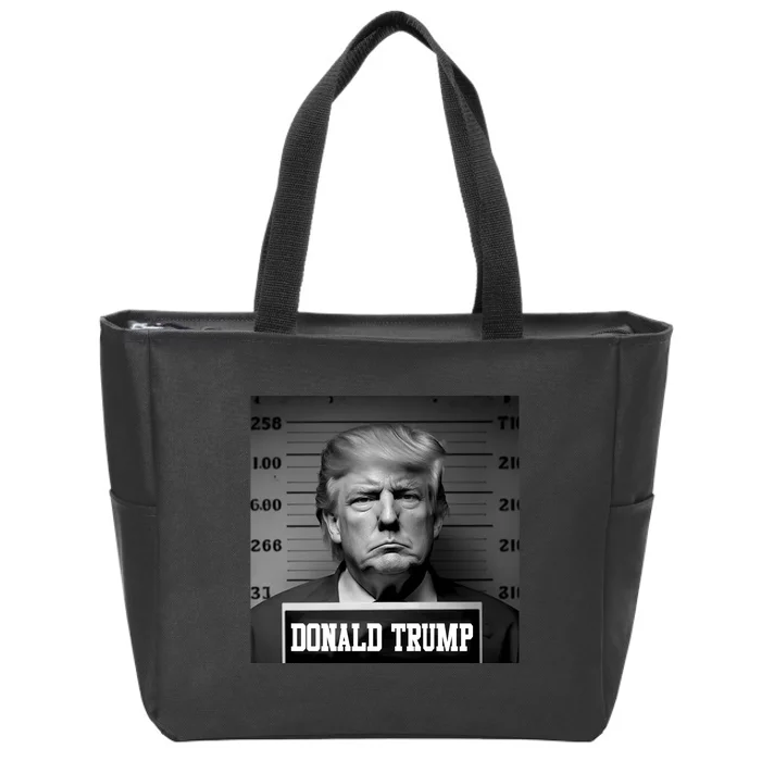 Trump Mugshot, Trump Mug Shot Zip Tote Bag