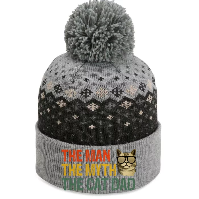 The Man The Myth The Cat Dad Cat Daddy Vintage The Baniff Cuffed Pom Beanie