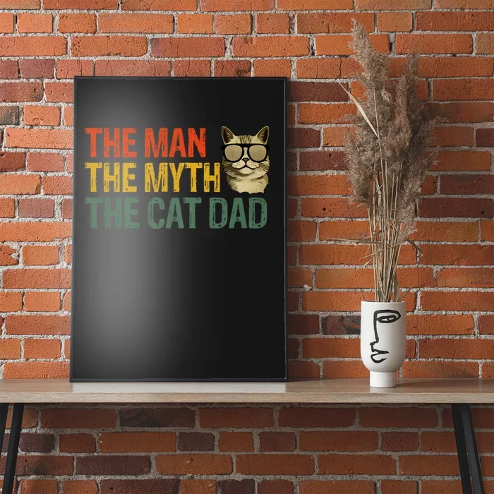 The Man The Myth The Cat Dad Cat Daddy Vintage Poster