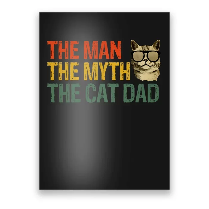 The Man The Myth The Cat Dad Cat Daddy Vintage Poster