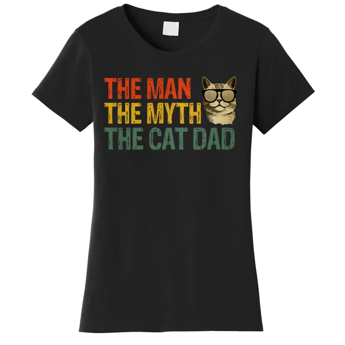 The Man The Myth The Cat Dad Cat Daddy Vintage Women's T-Shirt