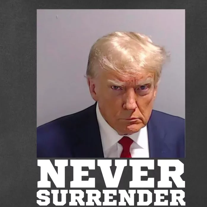 Trump never surrender 2024 Mugshot Zip Tote Bag