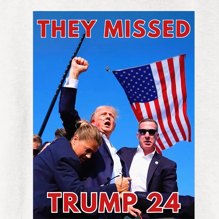 They Missed Trump 2024 Patriotic Political Maga Women's Crop Top Tee