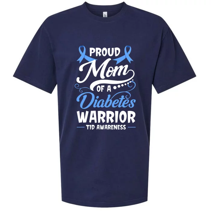 T1D Mom Type 1 Diabetes Awareness Gift Sueded Cloud Jersey T-Shirt